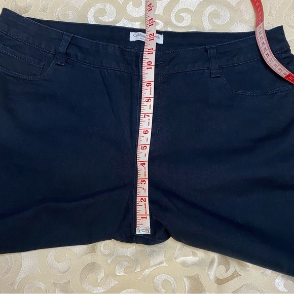 Coldwater Creek Sz 16 Natural Fit Black Cropped Pants Denim EUC - Picture 6 of 10